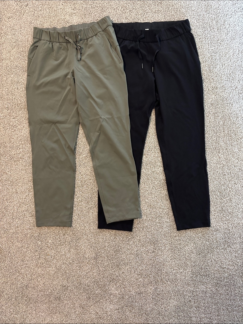 lululemon athletica Cropped Jogger Pants in Olive Green and Black